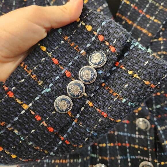 VERONICA BEARD Tweed Rumer Dickey Double-Breasted Blazer Jacket 4 Quiet Luxury - Picture 5 of 10